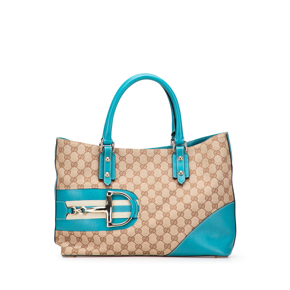 Pre-Loved Gucci GG Canvas Hasler Web Tote - Picture 1 of 12